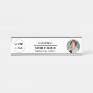 Photo Logo Professional Office Personalised  Desk Name Plate