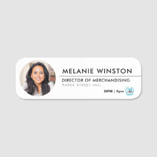 Photo   Logo Professional Simple Office Name Tag