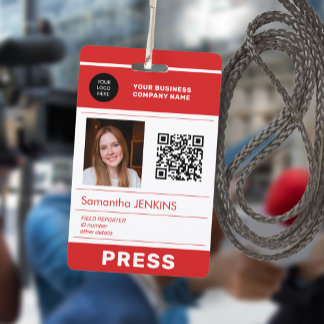 Photo logo QR CODE press pass ID ID Badge