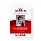 Photo Logo Red Template Employee Name Nurse ID