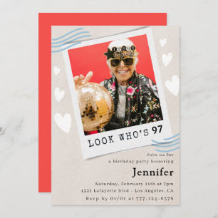 Photo Look who's turning 97th birthday Invitation