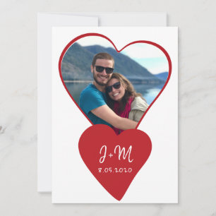 Photo love couple initials heart Valentine's Day Holiday Card