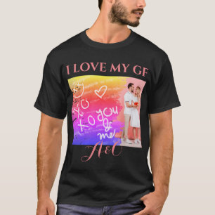 Photo Love My Girl Friend XOXO Rainbow Watercolor T-Shirt