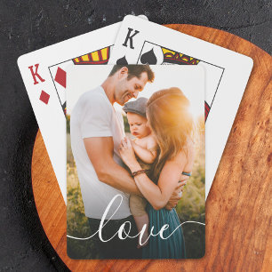 Photo Love Script Personalised Playing Cards
