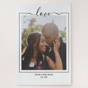 Photo Love typography unique personalised DIY Jigsaw Puzzle