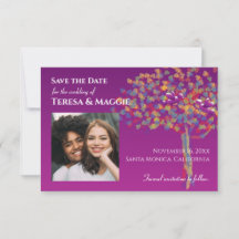 Photo Lovebirds Cassis Purple Save the Date