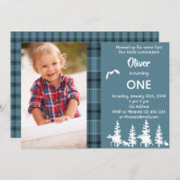Photo lumberjack 1st birthday party blue boy
