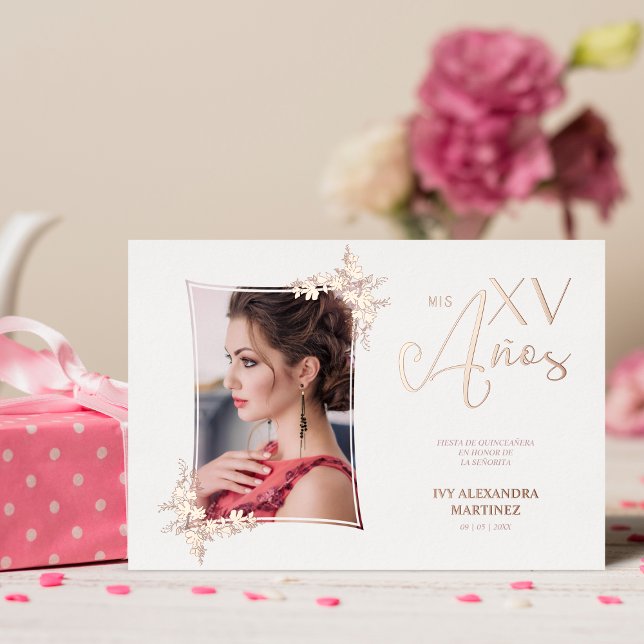 Photo Luxury Real Rose Gold Modern Botanical Frame (Creator Uploaded)