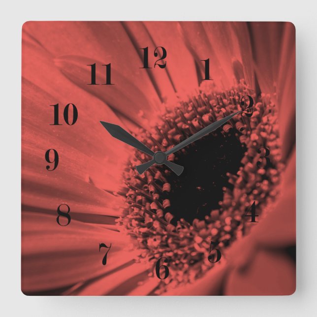 Photo, macro square wall clock (Front)
