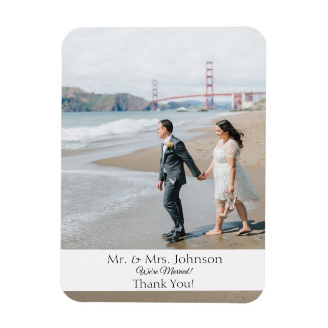 Photo Magnet Modern Thank You Magnet-Bottom Banner (Vertical)