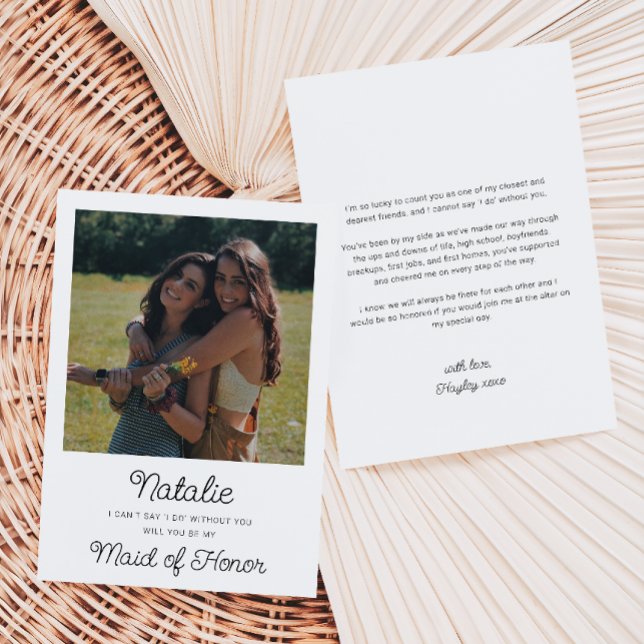 Photo Maid Of Honour Proposal Flat Card (Creator Uploaded)