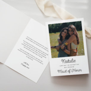 Photo Maid Of Honour Proposal Folded Card