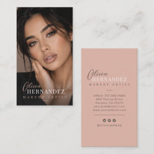 Photo Makeup Artist Dusty Blush Pink Business Card