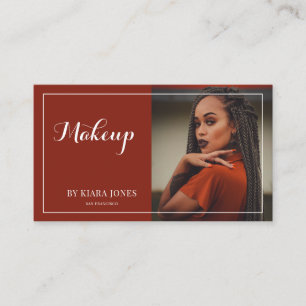 Photo Makeup Artist White Script Type Business Card