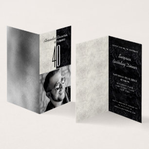 Photo Male 40th Birthday Invitation