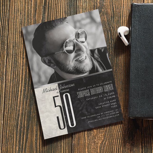 Photo Male 50th Birthday Invitation (Creator Uploaded)
