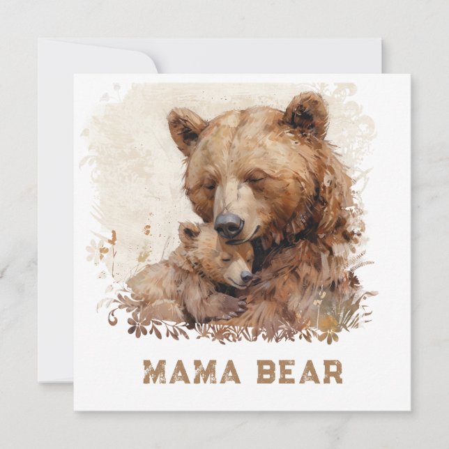 *~* Photo MAMA BEAR  Ap72 Cub Mother's Day Card  (Front)