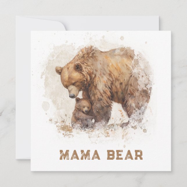 *~* Photo MAMA BEAR  Ap72 Flat Mother's Day Card  (Front)