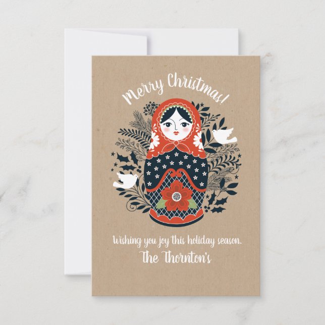 Photo Matryoshka Nesting Doll Christmas Card (Front)