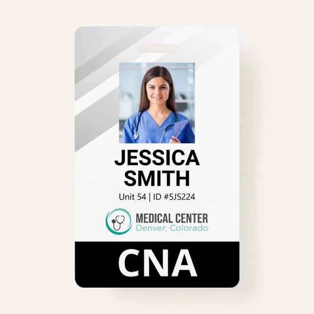 Photo Medical Identification Badge ID Badge (Front)