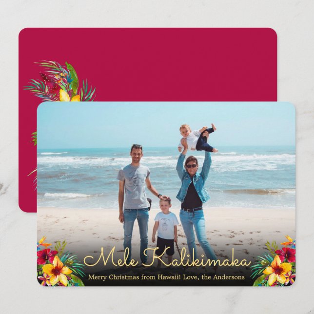 Photo Mele Kalikimaka Christmas Cards (Front/Back)