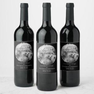 Photo Memorial Celebration of Life Funeral Gifts Wine Label