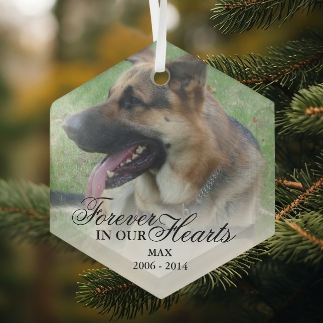 Photo Memorial Christmas Glass Tree Decoration (Creator Uploaded)