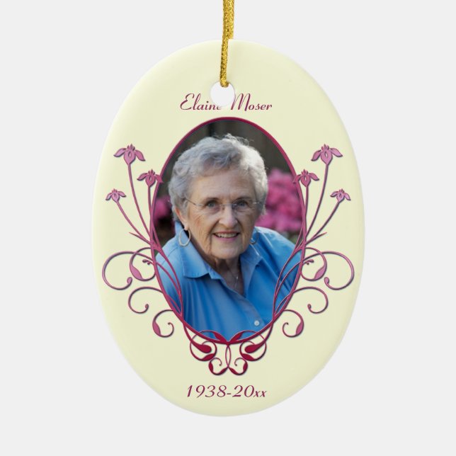 Photo Memorial Christmas Keepsake Ornament (Front)