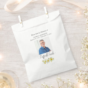 Photo Memorial Daffodil Seed Funeral Favour Bags