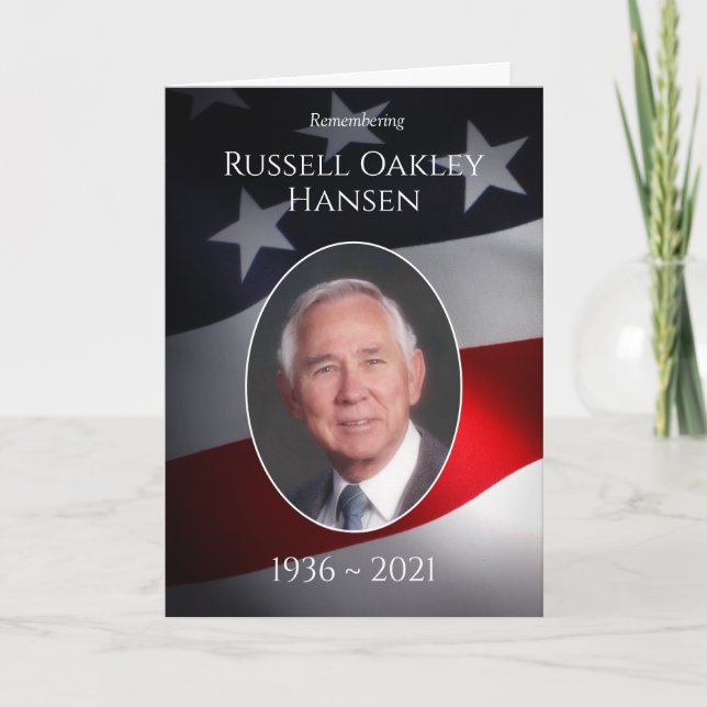 Photo Memorial Foldover Cards | Patriotic Military (Front)
