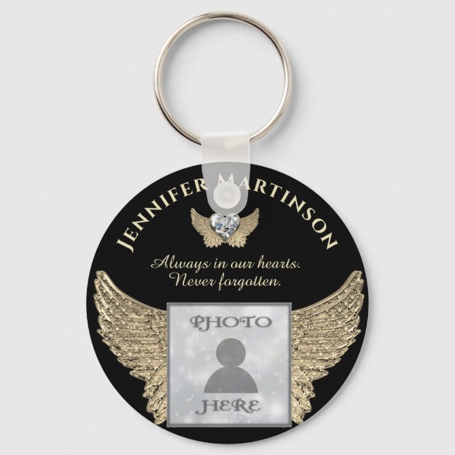 Photo Memorial Forever in Our Hearts Keychain (Front)