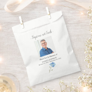 Photo Memorial Forget me not Seed Funeral Favour Bags