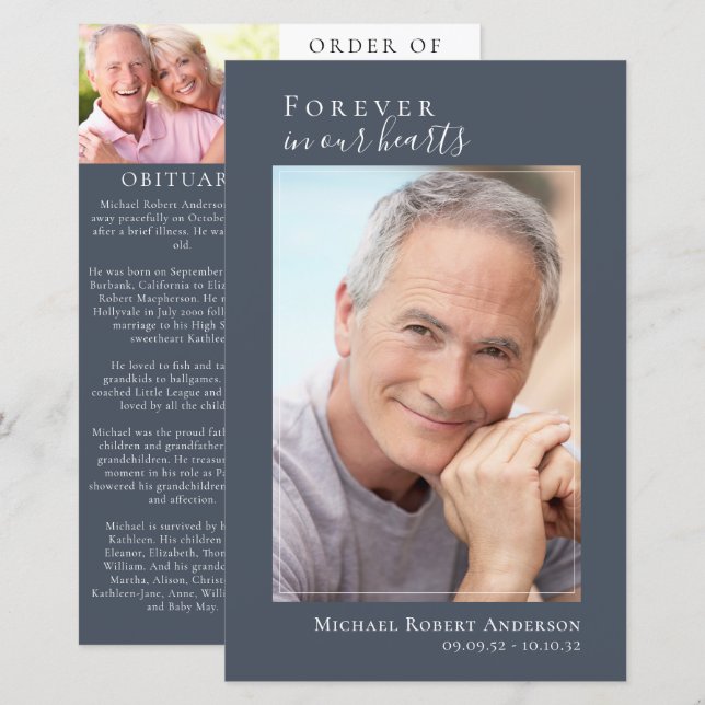 Photo Memorial Funeral Celebration of Life Program (Front/Back)