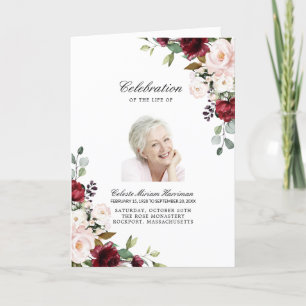 Photo Memorial Funeral Celebration of Life Program Programme