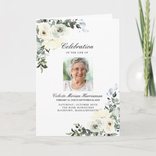 Photo Memorial Funeral Celebration of Life Program Programme (Front)