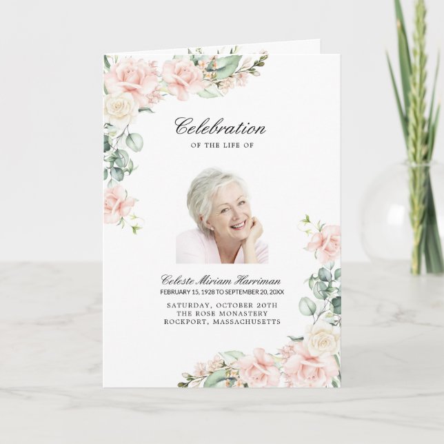 Photo Memorial Funeral Celebration of Life Program Programme (Front)