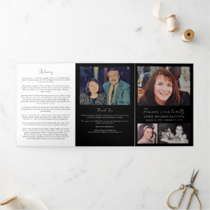 Photo Memorial Funeral Celebration of Life Program Tri-Fold Programme