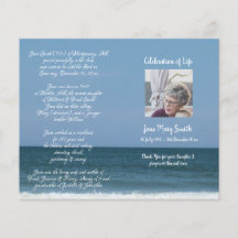 Photo Memorial Funeral Order of Service Program