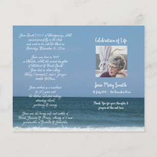 Photo Memorial Funeral Order of Service Program