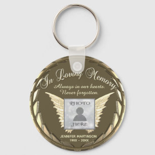 Photo Memorial Gold Loving Memory Keychain