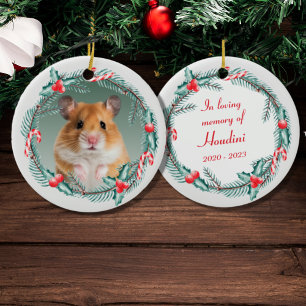 Photo Memorial Holiday Wreath Ceramic Tree Decoration