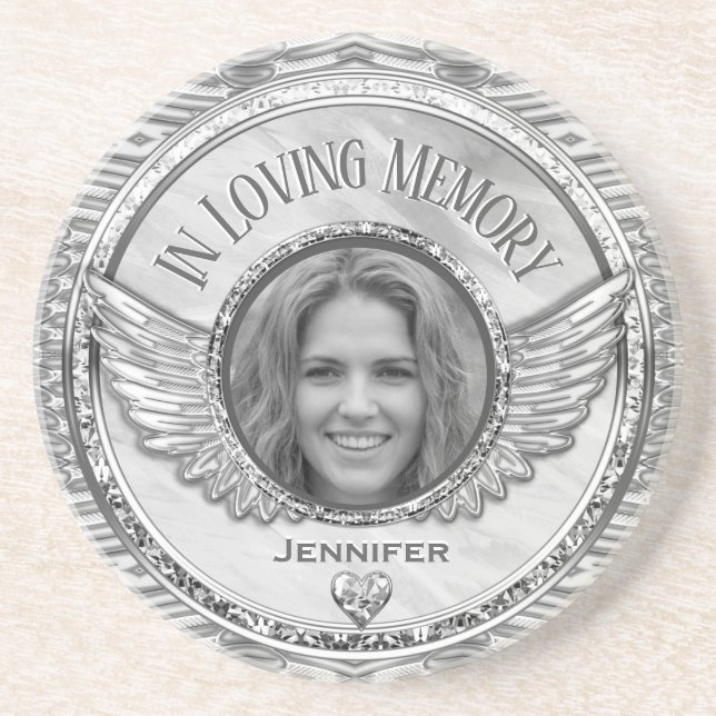Photo Memorial in Loving Memory Coaster (Front)