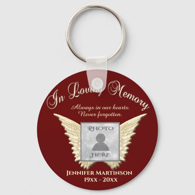 Photo Memorial in Loving Memory Key Ring (Front)