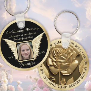 Photo Memorial in Loving Memory Key Ring