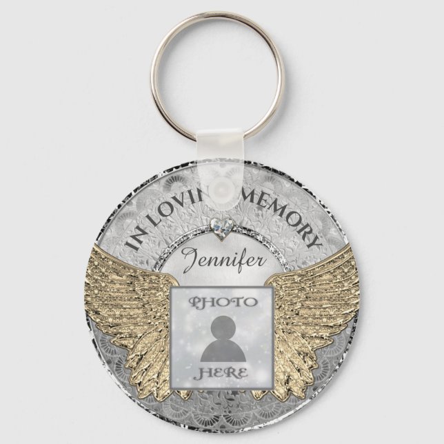 Photo Memorial in Loving Memory Keychain (Front)