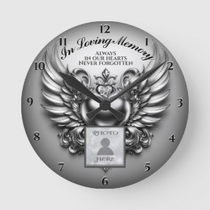 Photo Memorial in Loving Memory  Round Clock