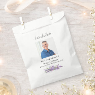 Photo Memorial Lavender Seed Funeral Favour Bag
