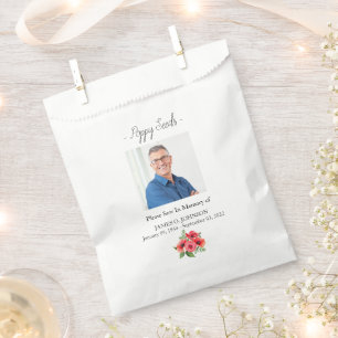 Photo Memorial Poppy Seed Funeral Favour Bags