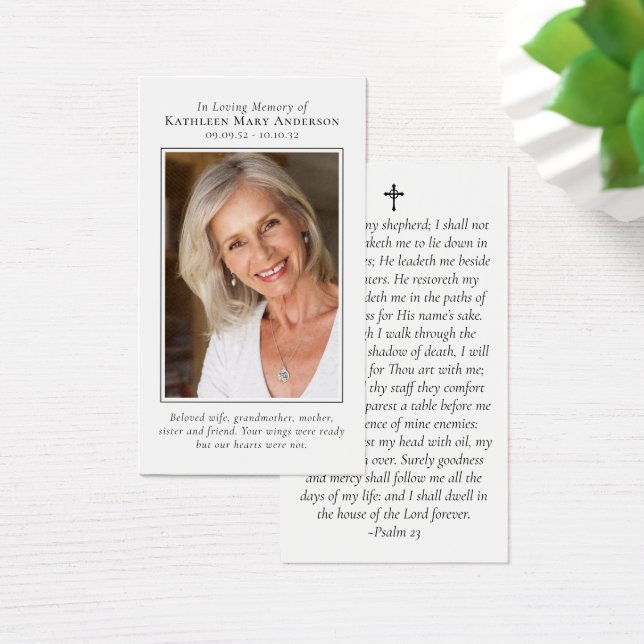 Photo Memorial Prayer Card (Desk)