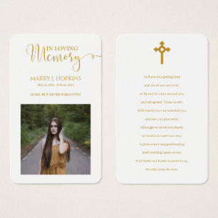 Photo Memorial Prayer Cards
